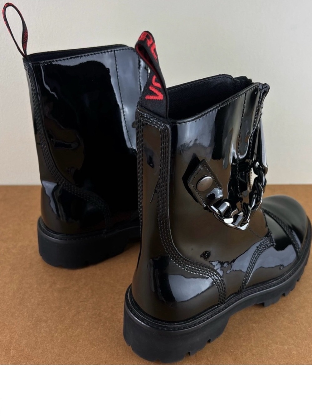 NEW ZADIG & VOLTAIRE BLACK PATENT LEATHER BOOTS - Picture 5 of 12